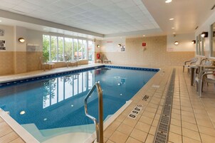 Indoor pool, open 7:00 AM to 10:00 PM, sun loungers