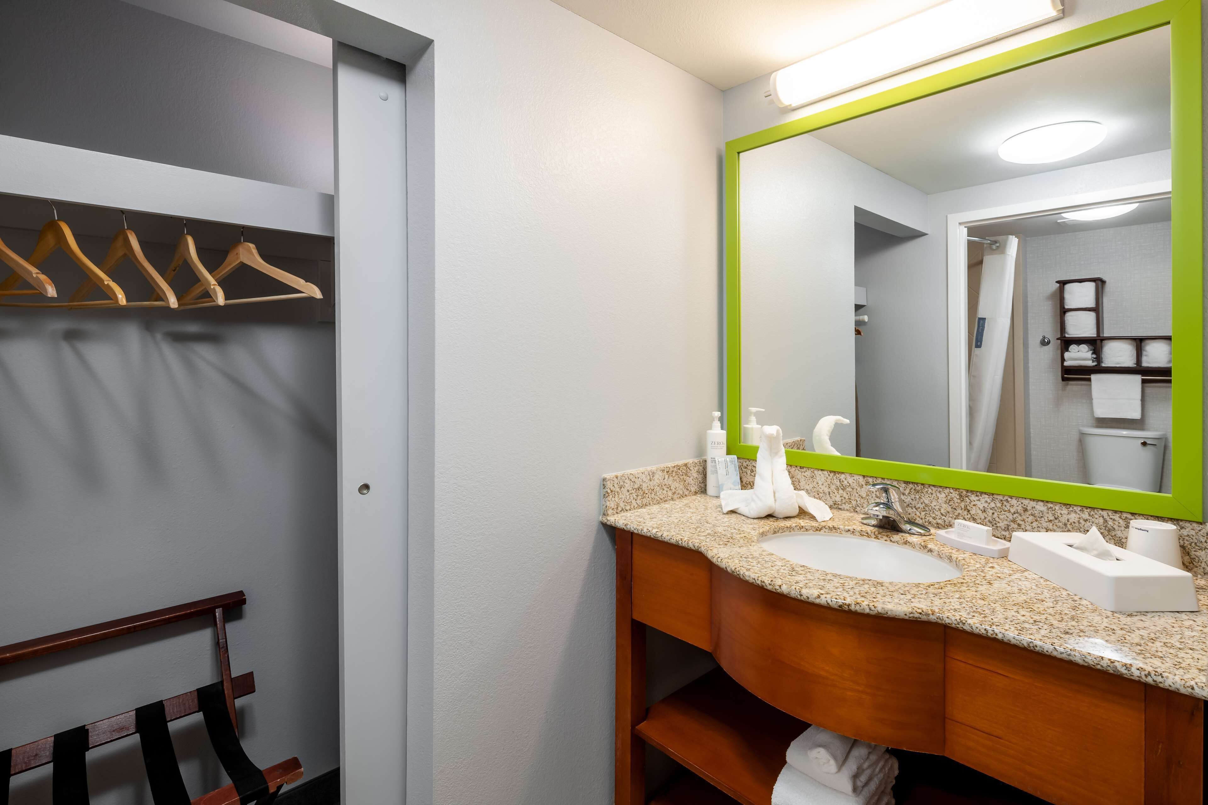 free toiletries, hair dryer, towels