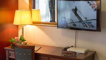 Down comforters, minibar, in-room safe, blackout drapes