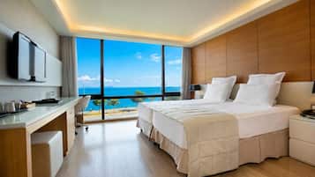 Panoramic Room, Sea View | Minibar, in-room safe, desk, laptop workspace