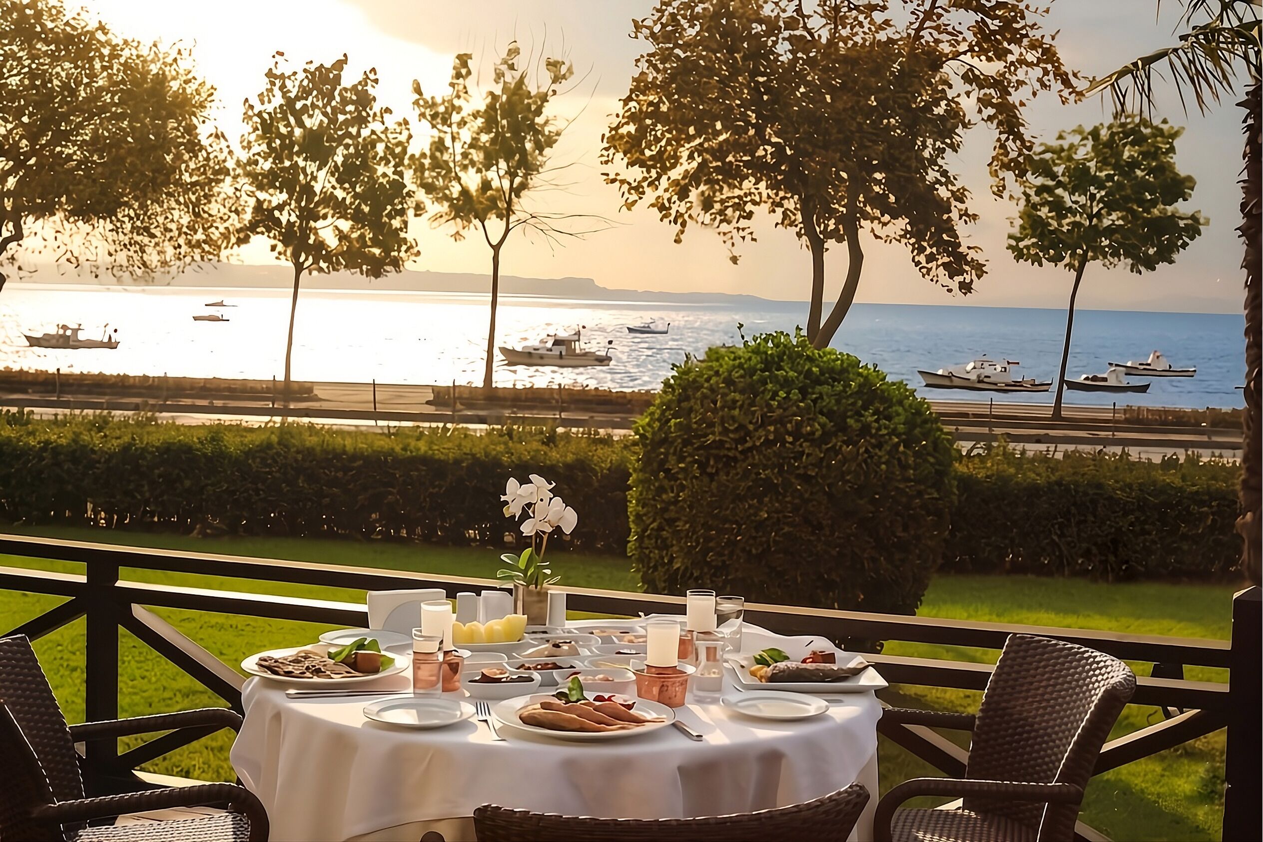 Petit déjeuner, déjeuner et dîner servis sur place