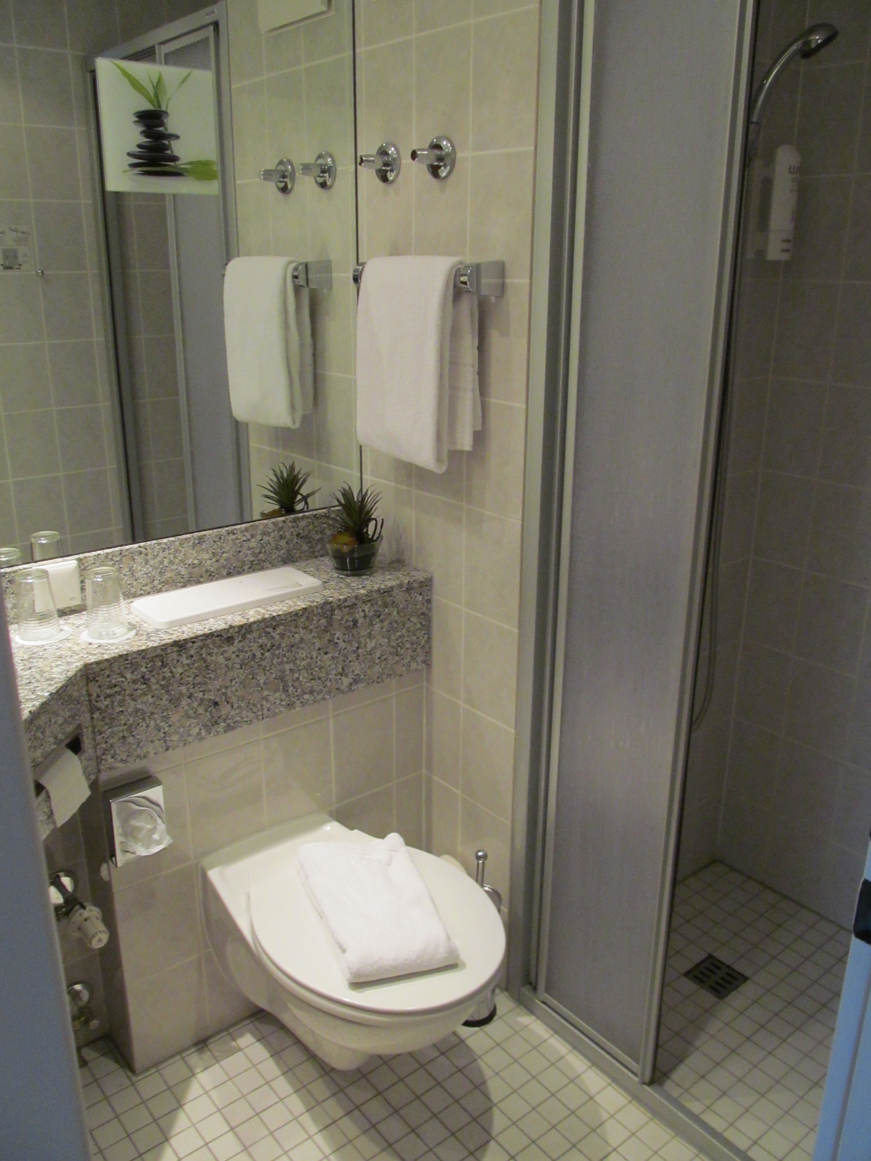 Dusche, Haartrockner, Handtücher