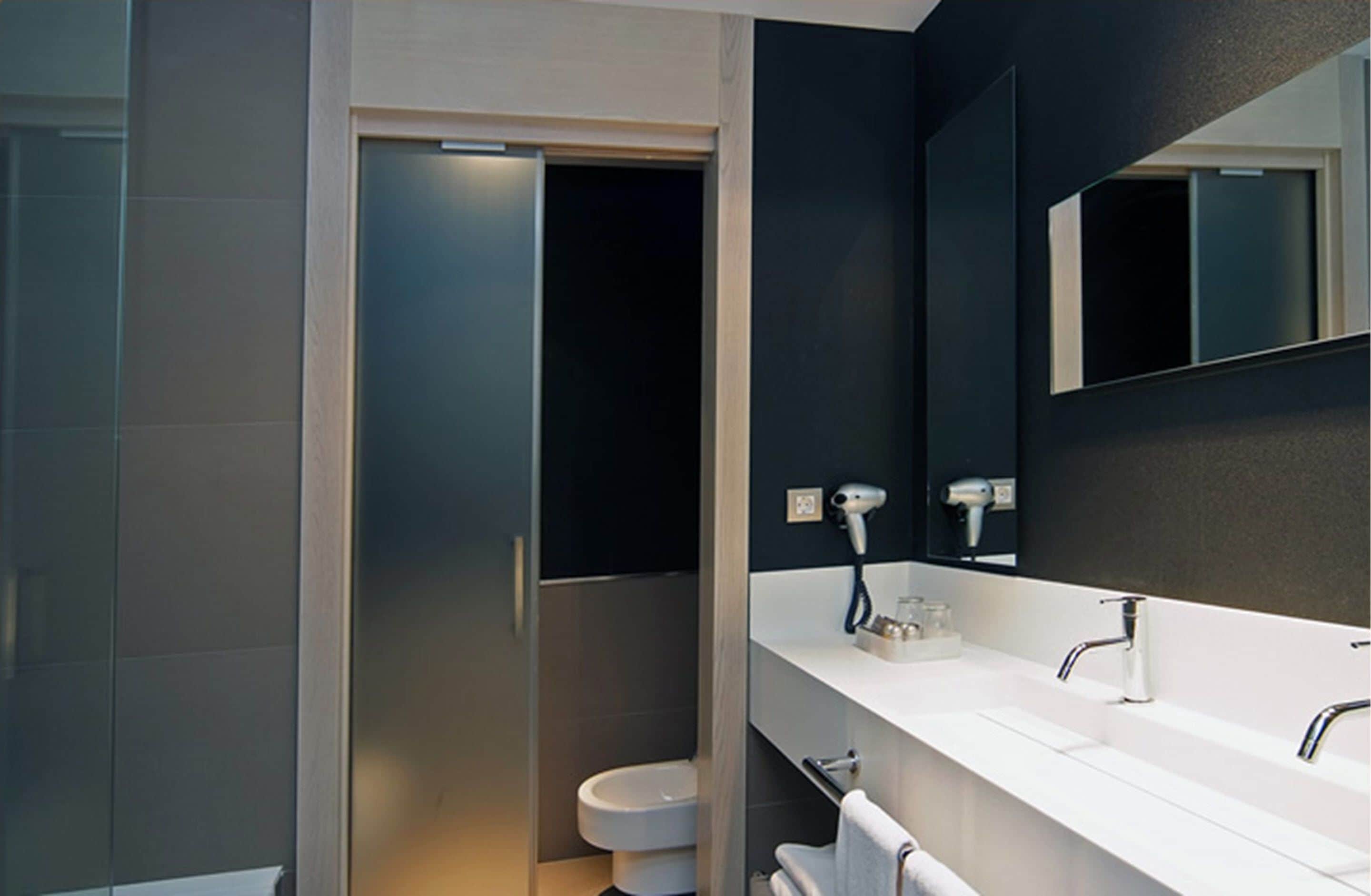 free toiletries, hair dryer, towels