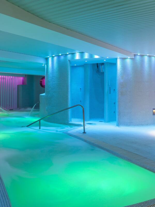 Sauna, hot tub, steam room, body treatments, facials, massages