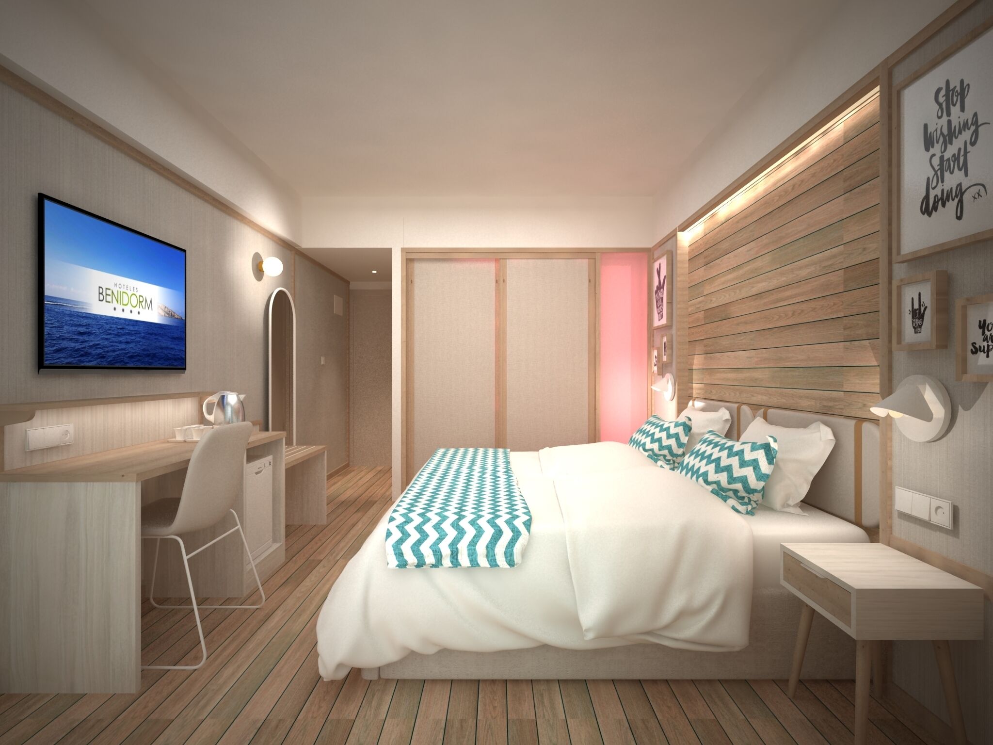 minibar, desk, blackout curtains, soundproofing