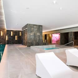 Salas de tratamiento para parejas, un sauna, una bañera de hidromasaje