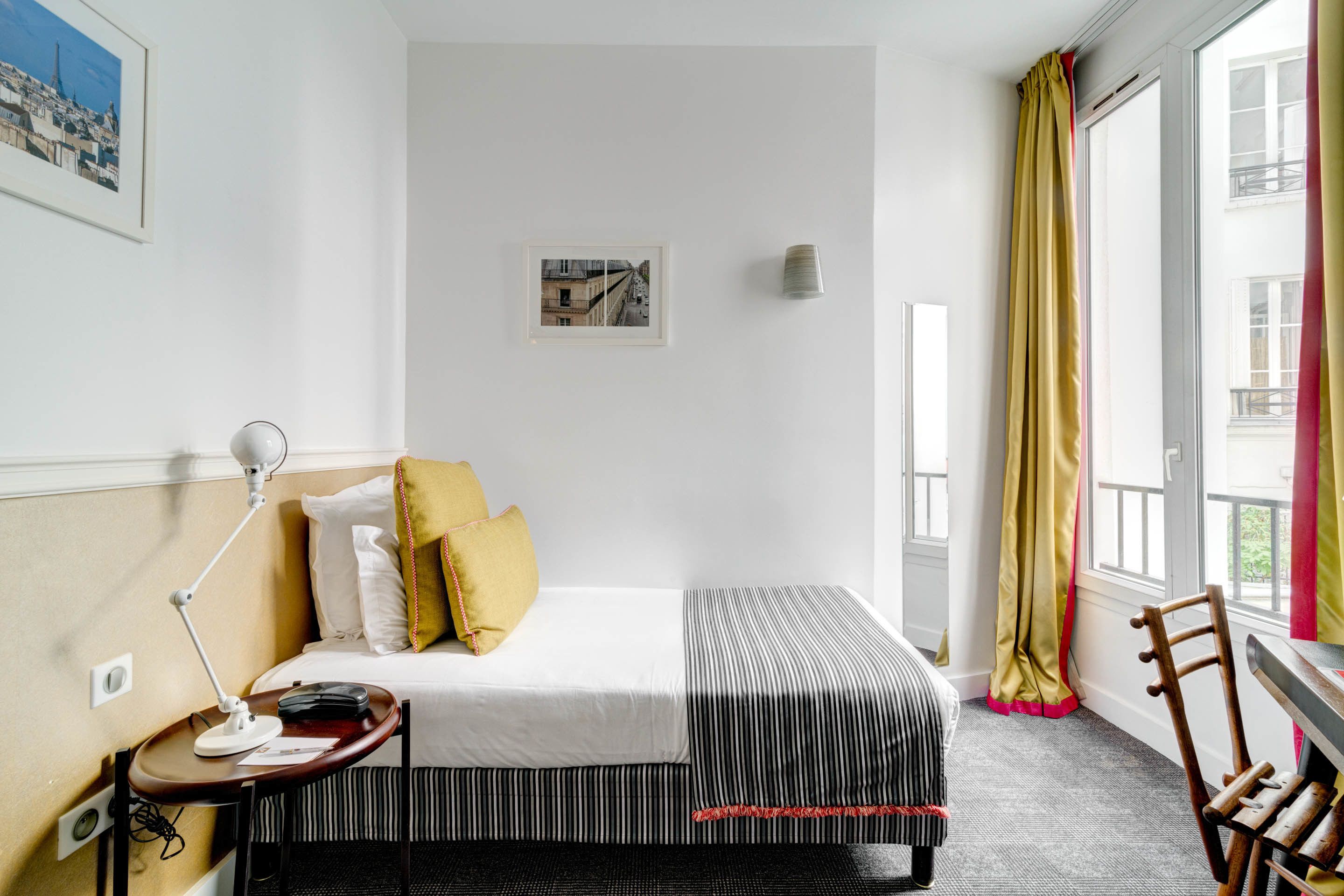 standard single room - free soft minibar, courtesy tray - digital press | minibar, in-room safe, desk, blackout curtains