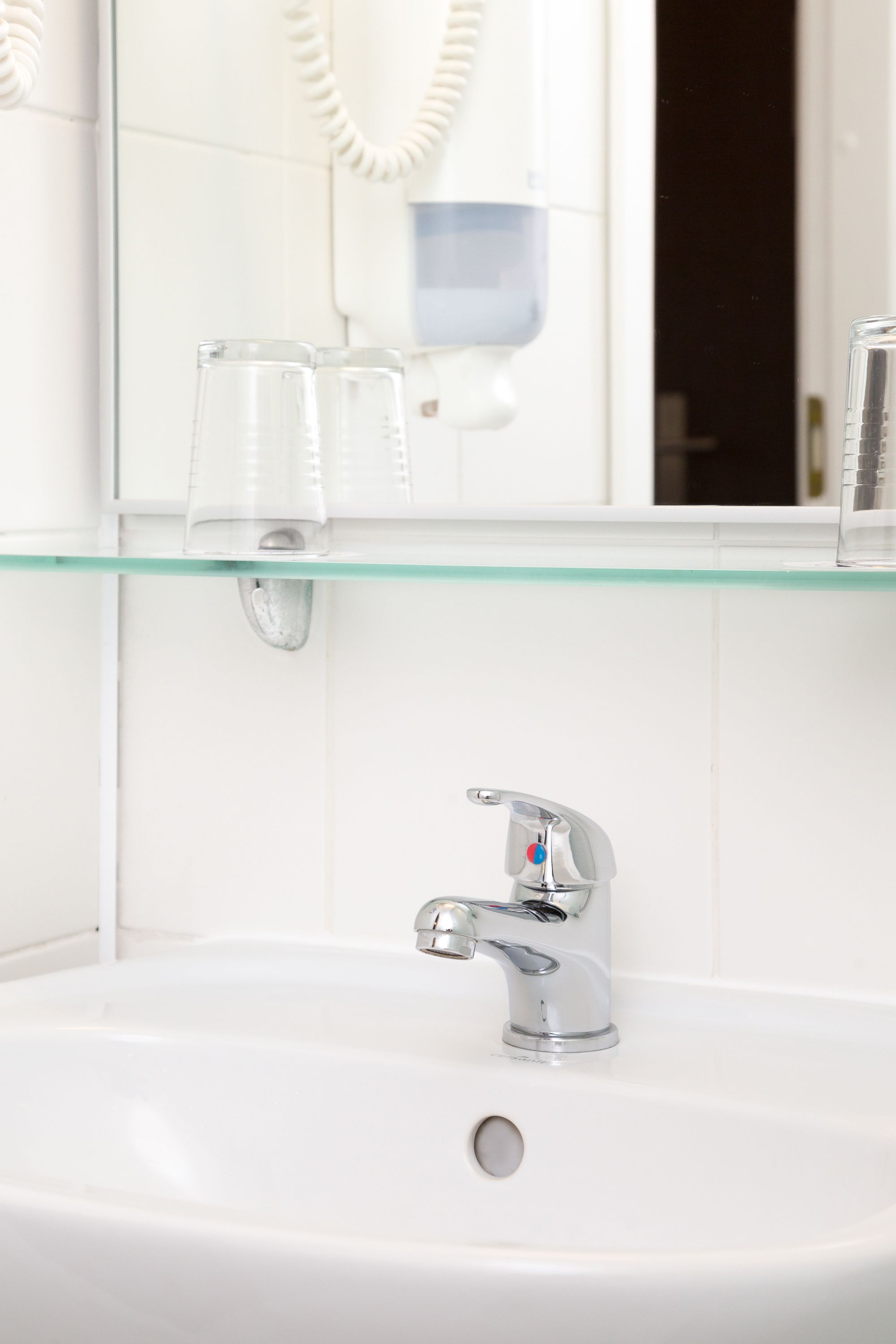 hair dryer, slippers, towels