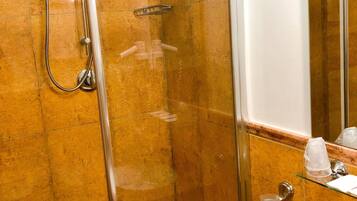 Double Room | Bathroom | Shower, hair dryer, bidet, towels