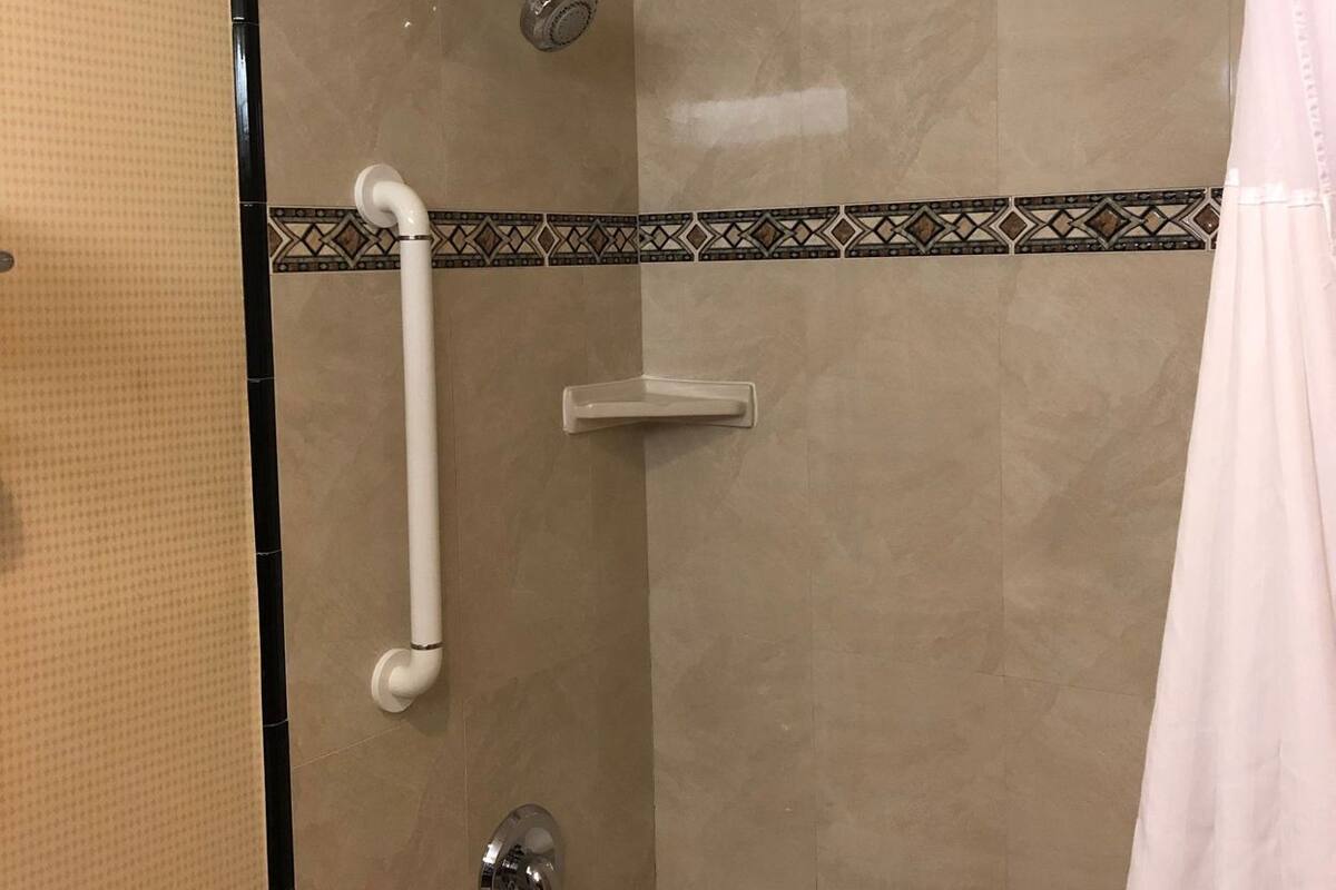 Bathroom | Combined shower/tub, free toiletries, hair dryer, towels