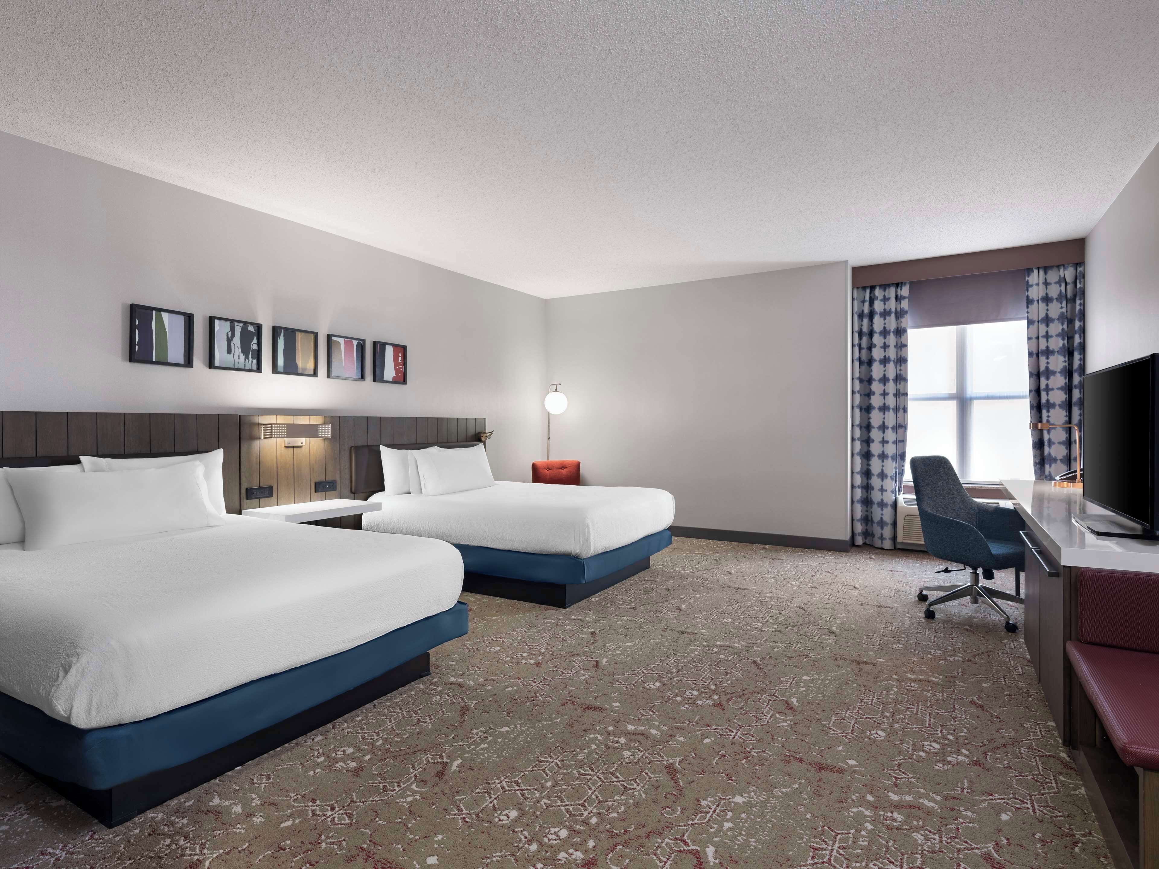 two queen beds, non-smoking, accessible | desk, laptop workspace, blackout curtains, iron/ironing board