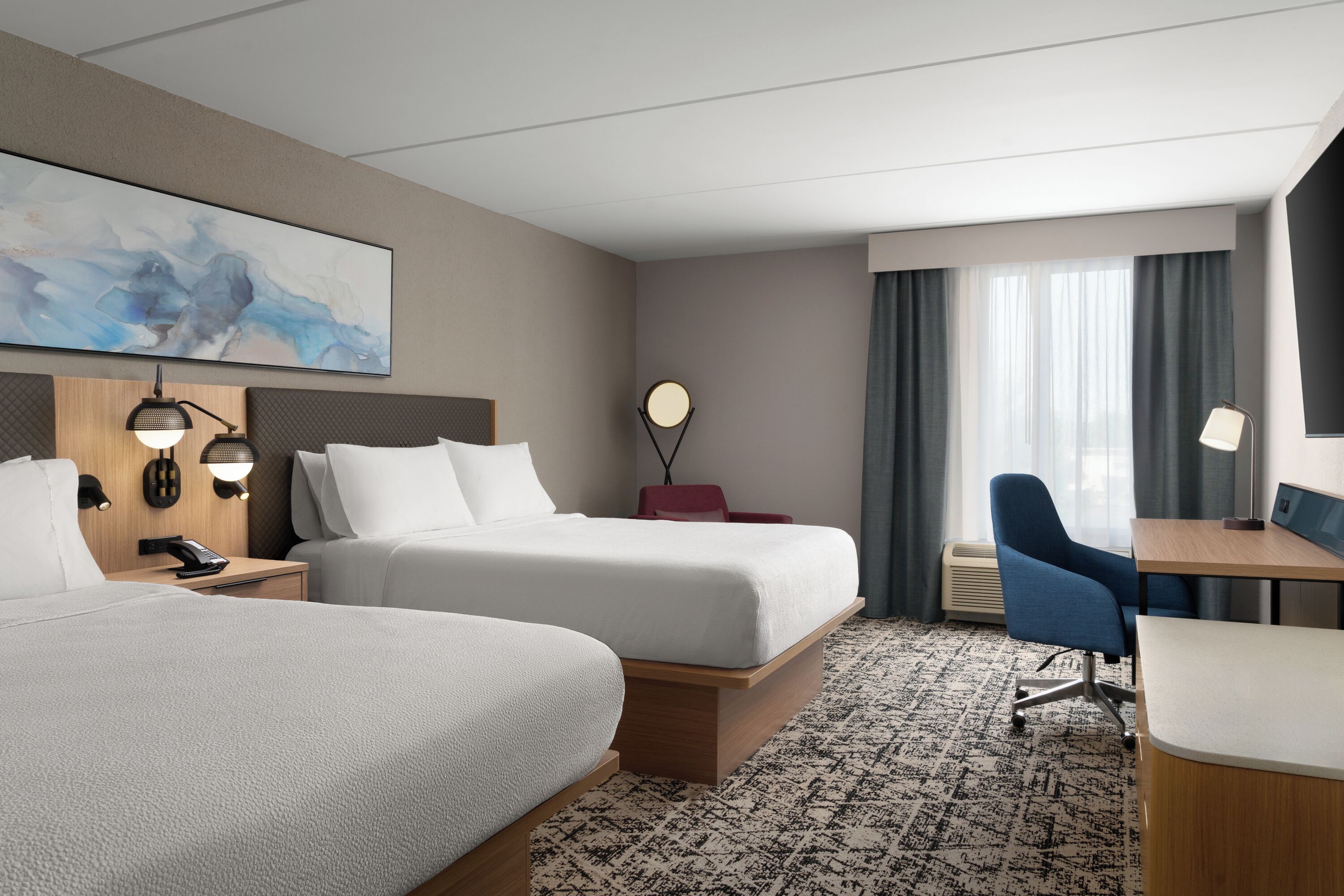 2 queen | blackout curtains, iron/ironing board, free cots/infant beds