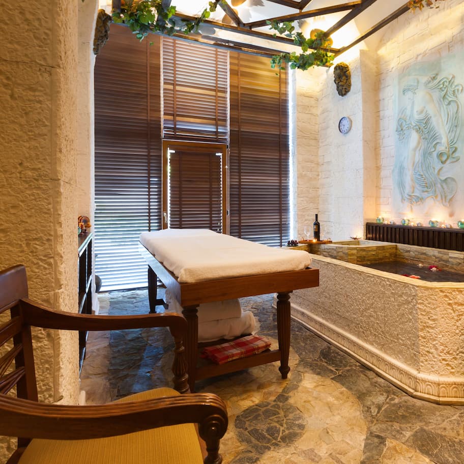 Sauna, hot tub, steam room, Turkish bath, body treatments