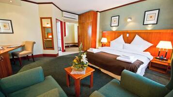 Premium bedding, minibar, in-room safe, desk