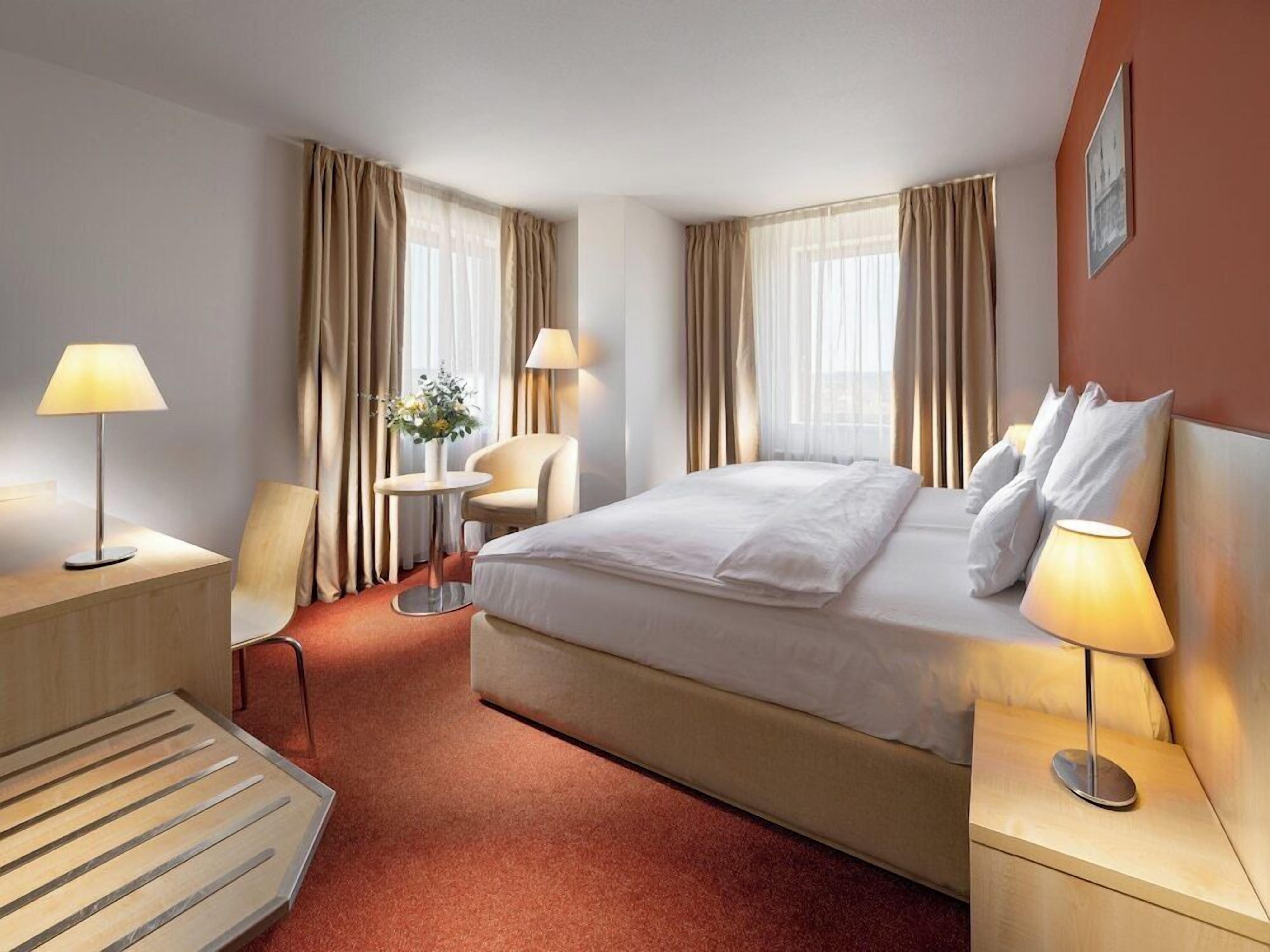 In-room safe, desk, laptop workspace, blackout curtains