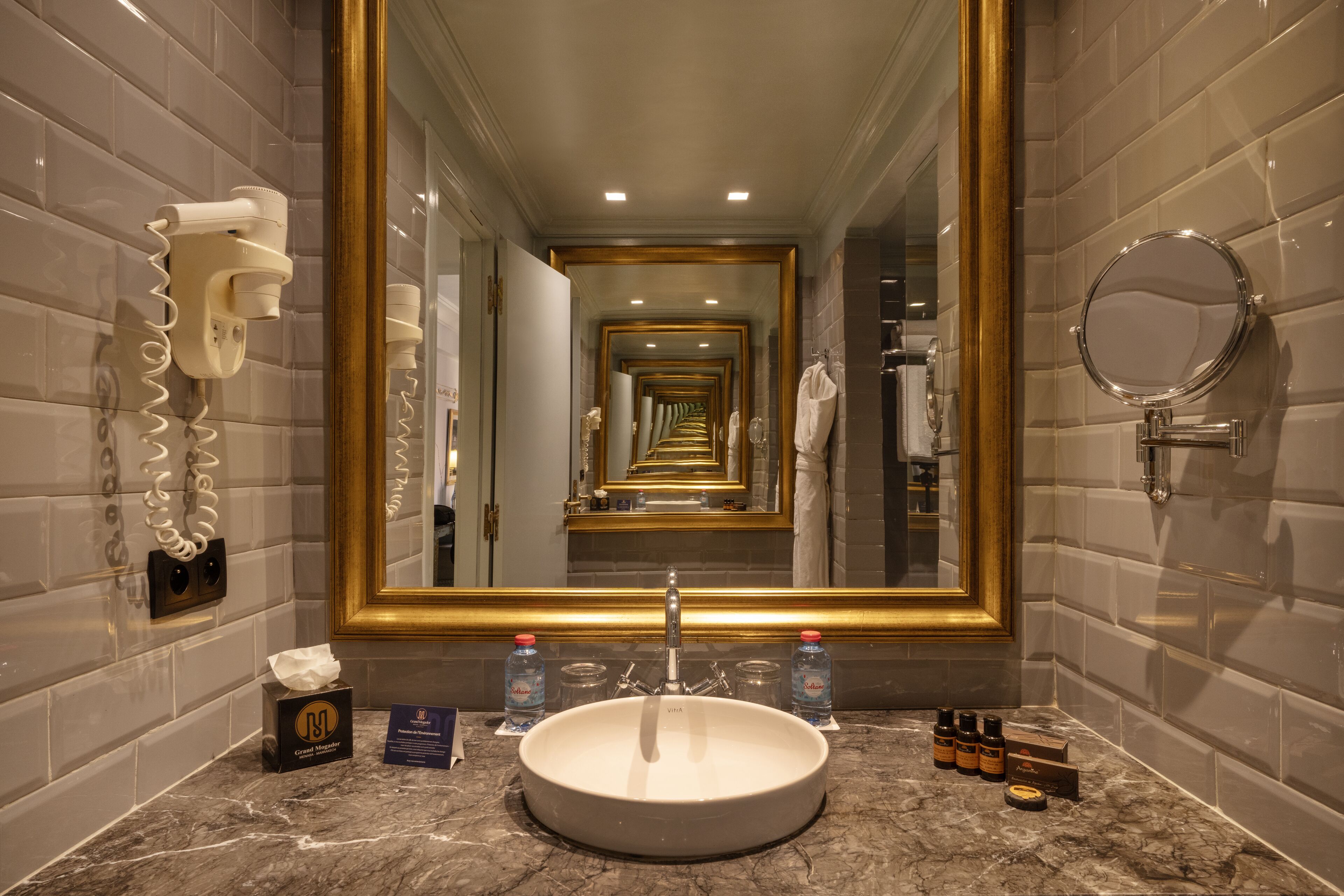 free toiletries, hair dryer, bidet, towels