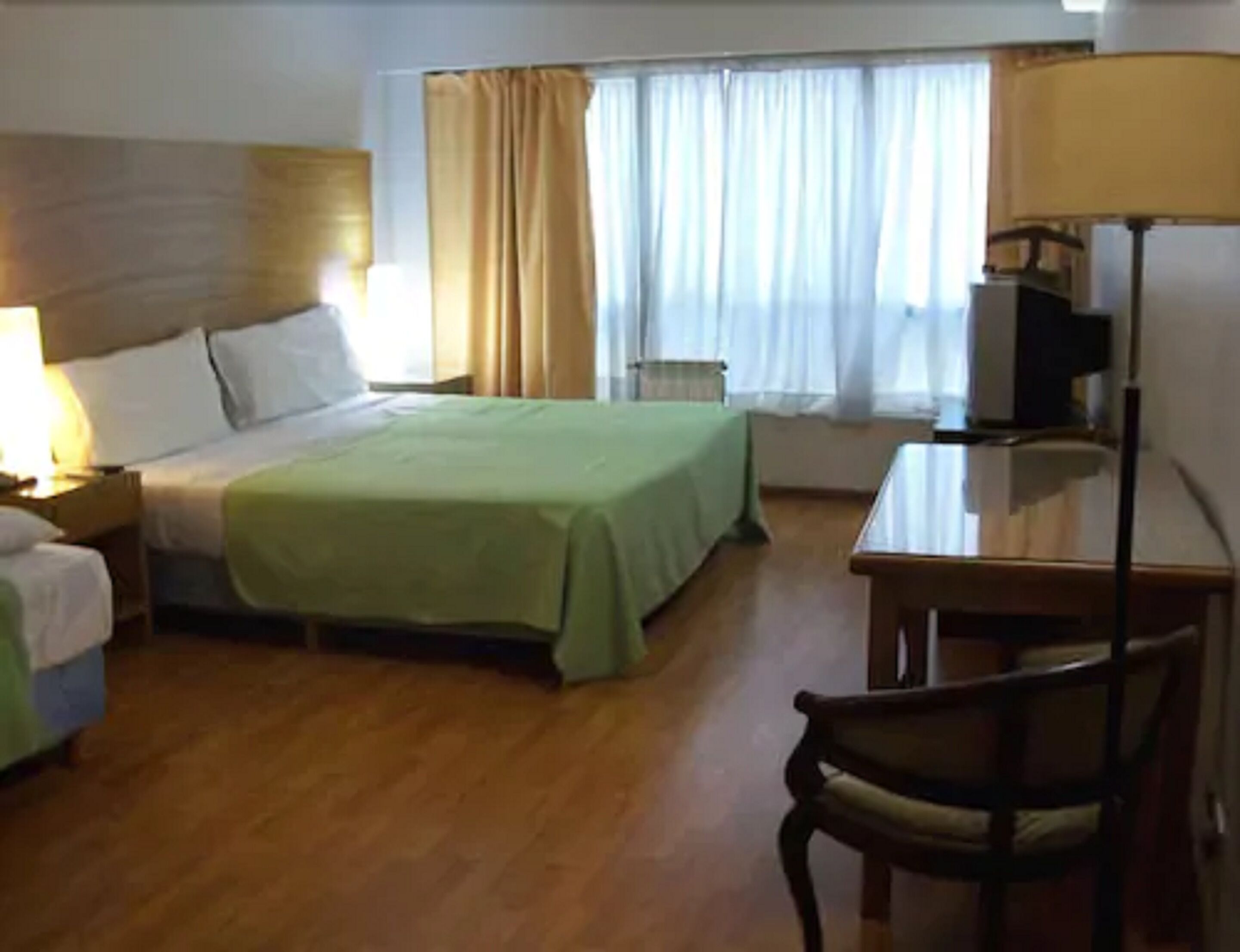 Premium bedding, pillowtop beds, desk, blackout drapes