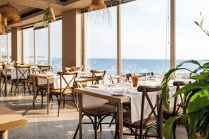 Dinner served, ocean views 