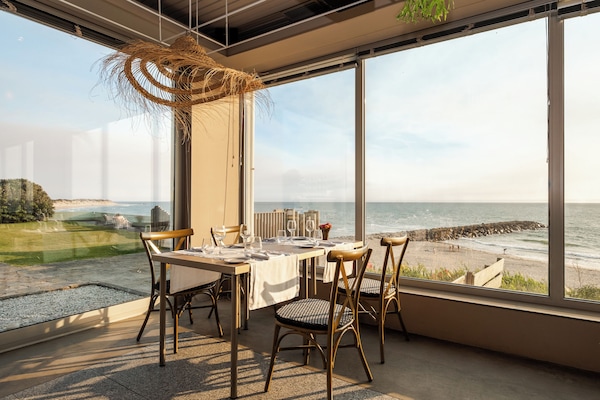 Dinner served, ocean views