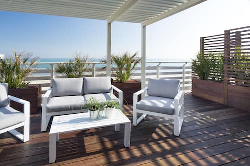 Superior-Doppelzimmer, Terrasse, Meerseite | Balkon