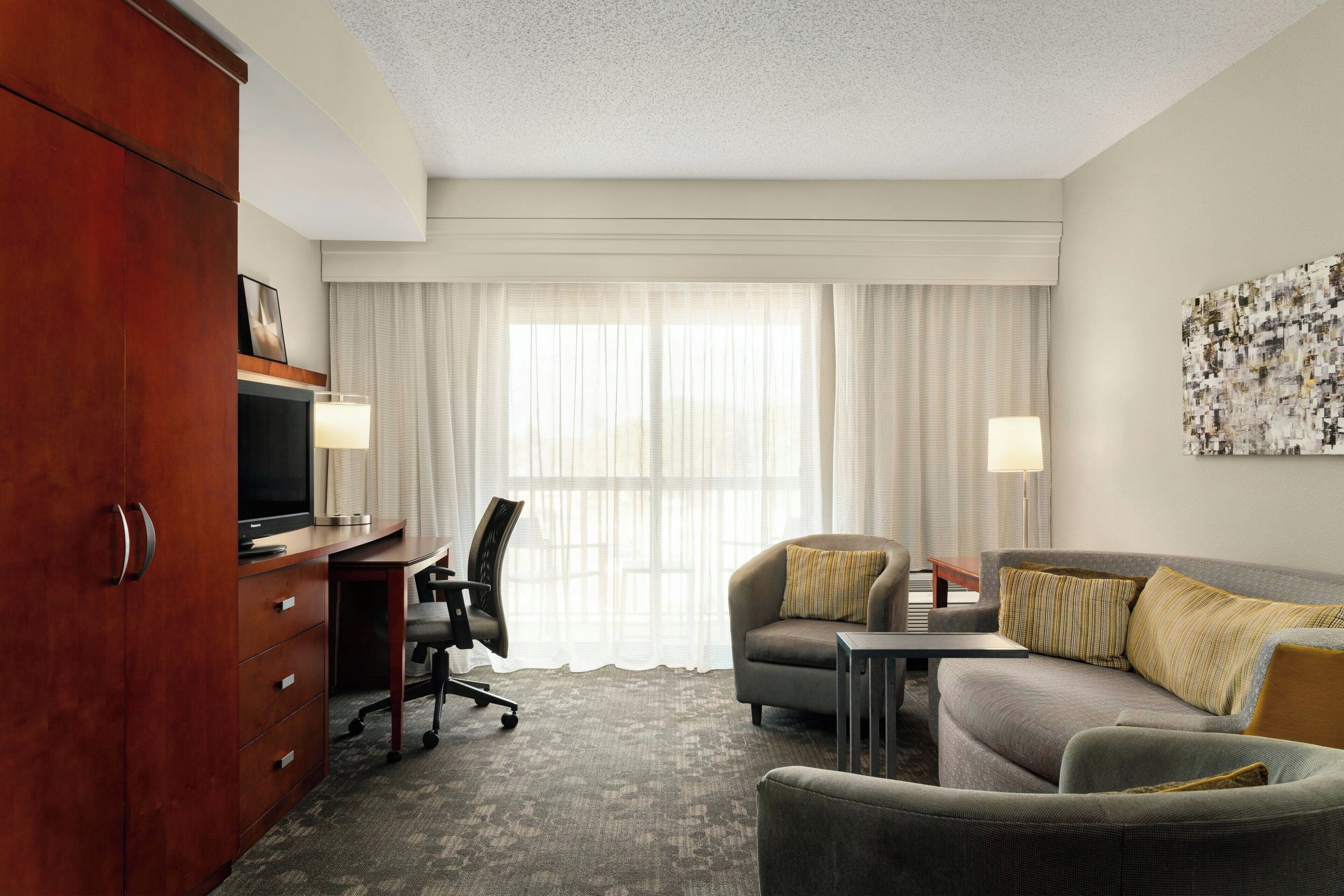 suite, 1 bedroom | premium bedding, desk, laptop workspace, iron/ironing board