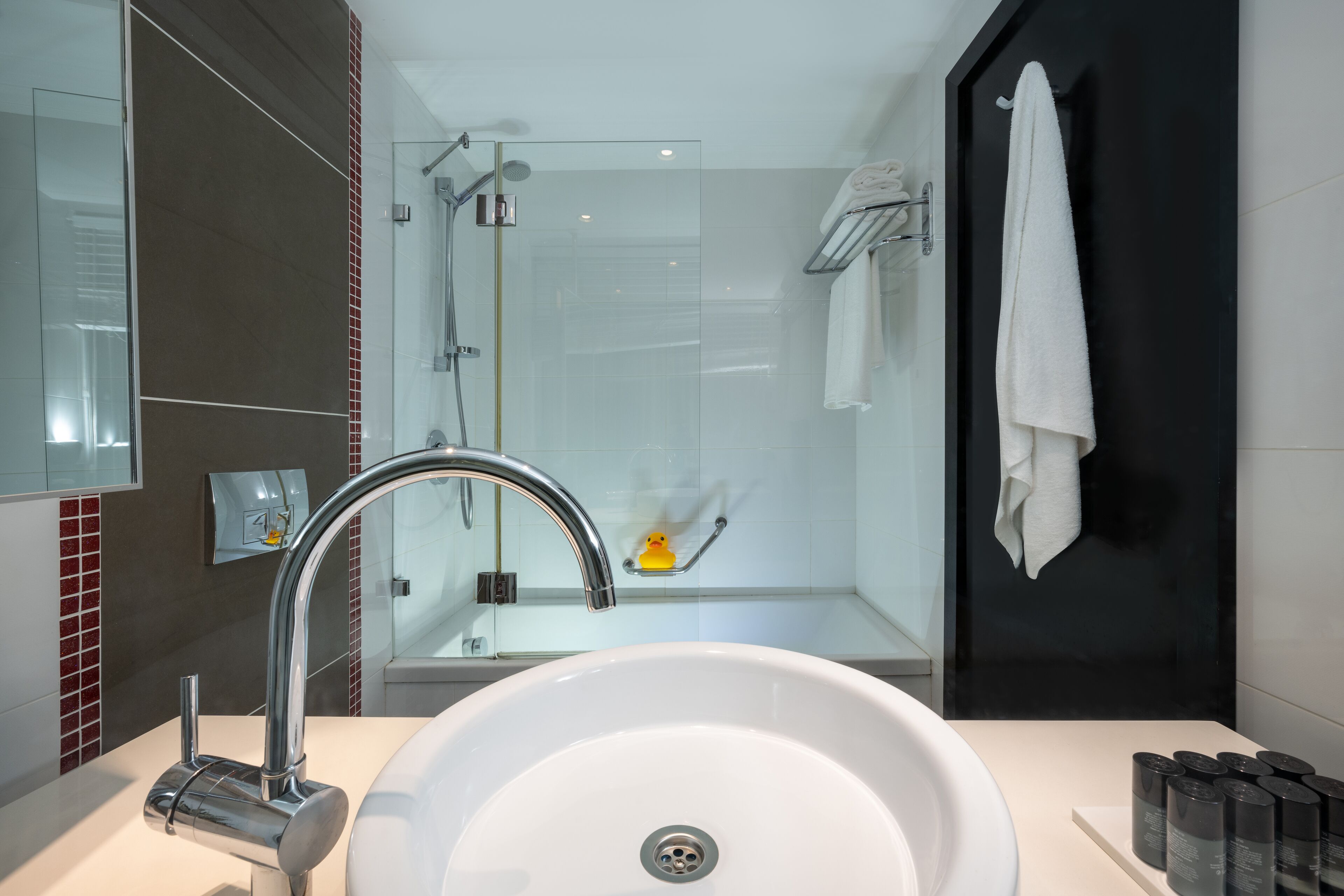 terrace sea view | bathroom | free toiletries, hair dryer, bathrobes, towels