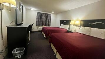 Room, 2 Queen Beds, Non Smoking | Desk, iron/ironing board, free WiFi, bed sheets