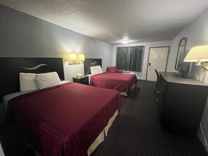 Room, 2 Queen Beds, Non Smoking | Desk, iron/ironing board, free WiFi, bed sheets