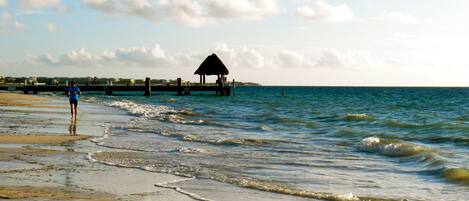 Private beach, white sand, beach cabanas, beach towels