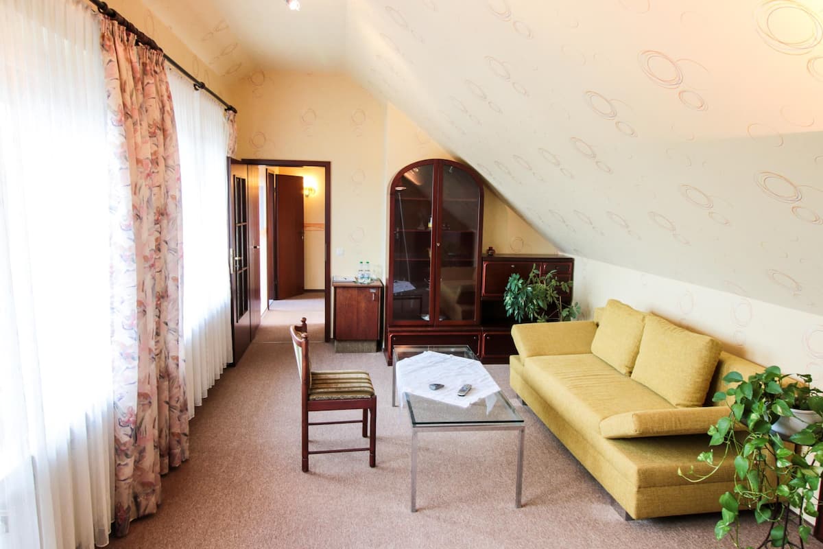 1 bedroom, down duvets, desk, laptop workspace
