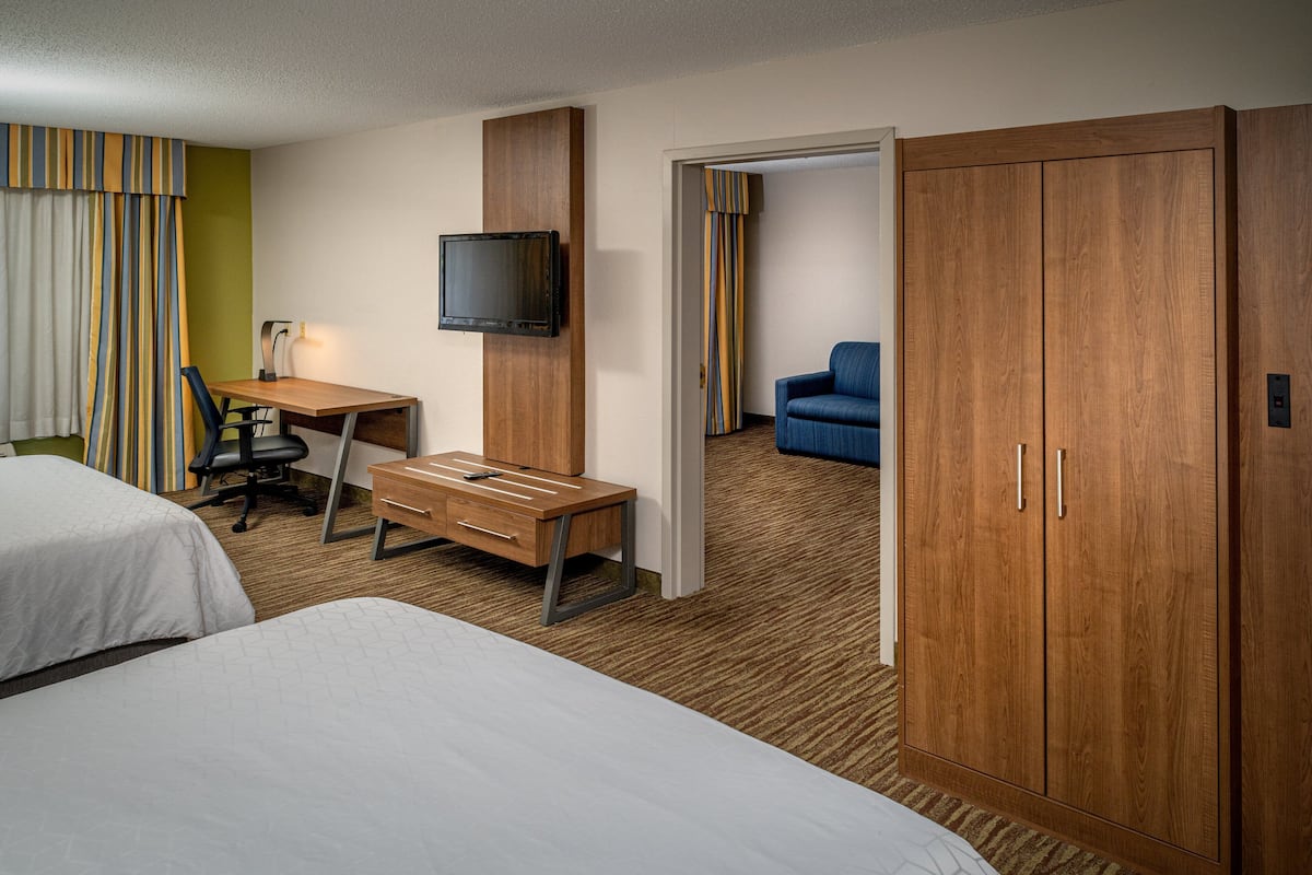 Suite, 2 Queen Beds | Desk, blackout drapes, iron/ironing board, free WiFi