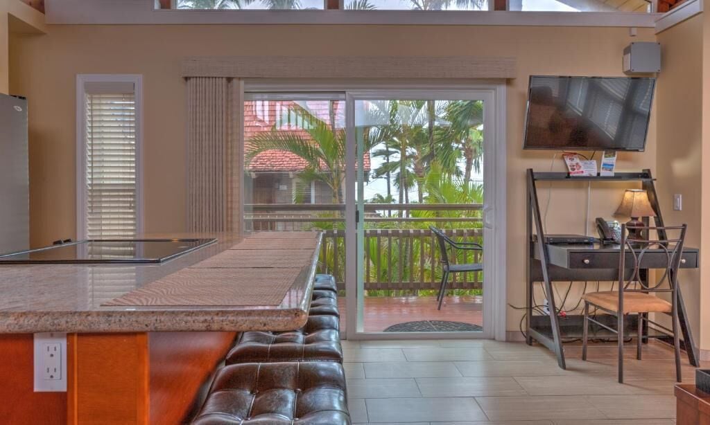 deluxe penthouse, kitchen, garden view | garden view