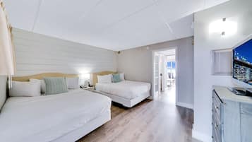 Two Queen Suite with Kitchenette (Opens to Sun Deck) | In-room safe, free cribs/infant beds, bed sheets