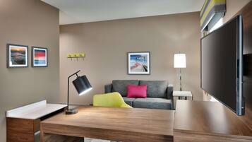 Premium bedding, in-room safe, blackout curtains, soundproofing