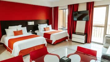 Suite, Kitchenette | Living area | 32-inch LCD TV with cable channels, TV