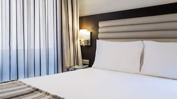 Down duvets, minibar, in-room safe, desk