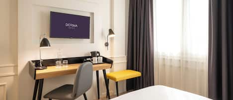 Down comforters, minibar, in-room safe, desk