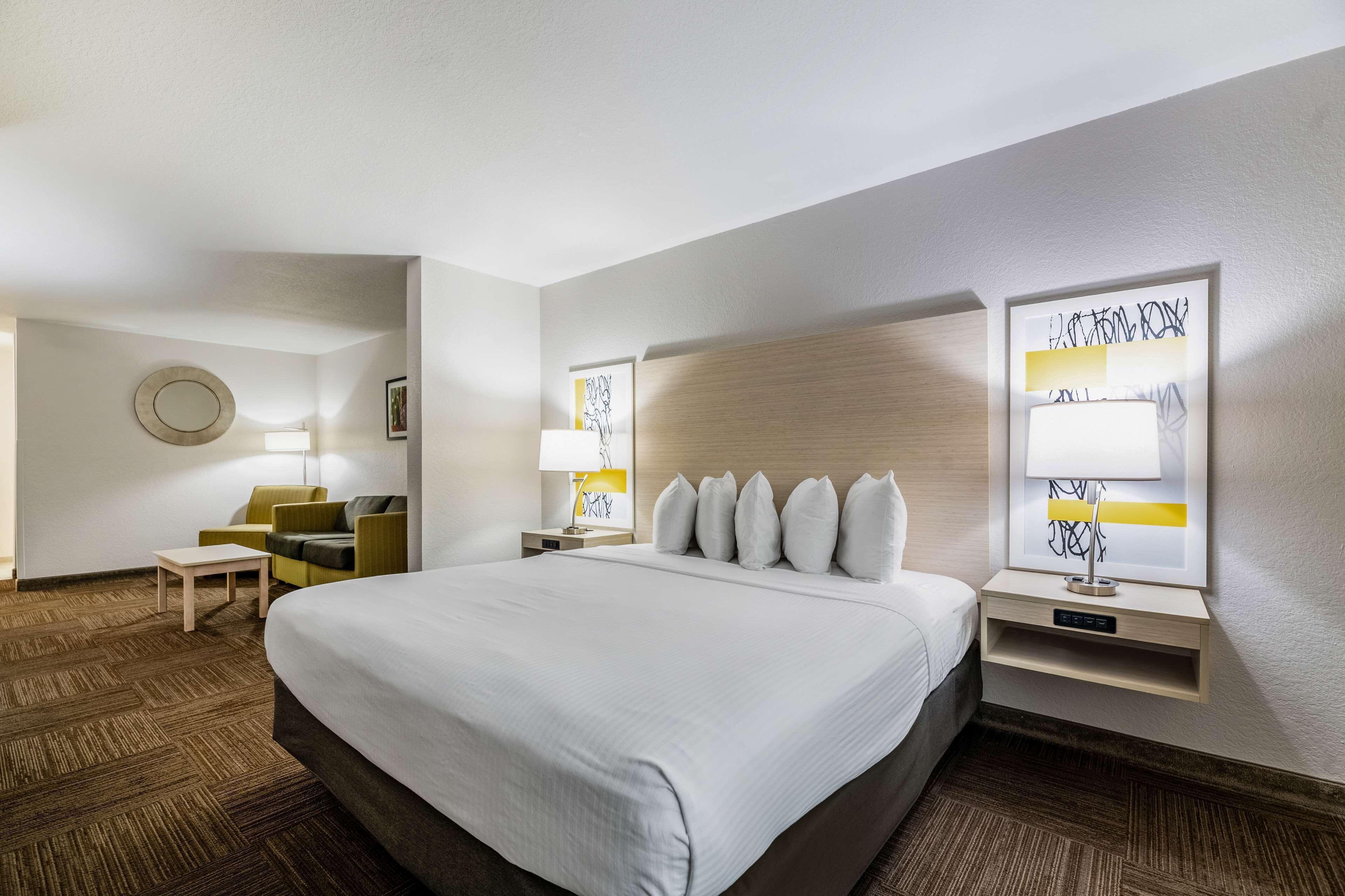 suite, 1 king bed, non smoking (mini-suite) | 1 bedroom, desk, laptop workspace, blackout curtains