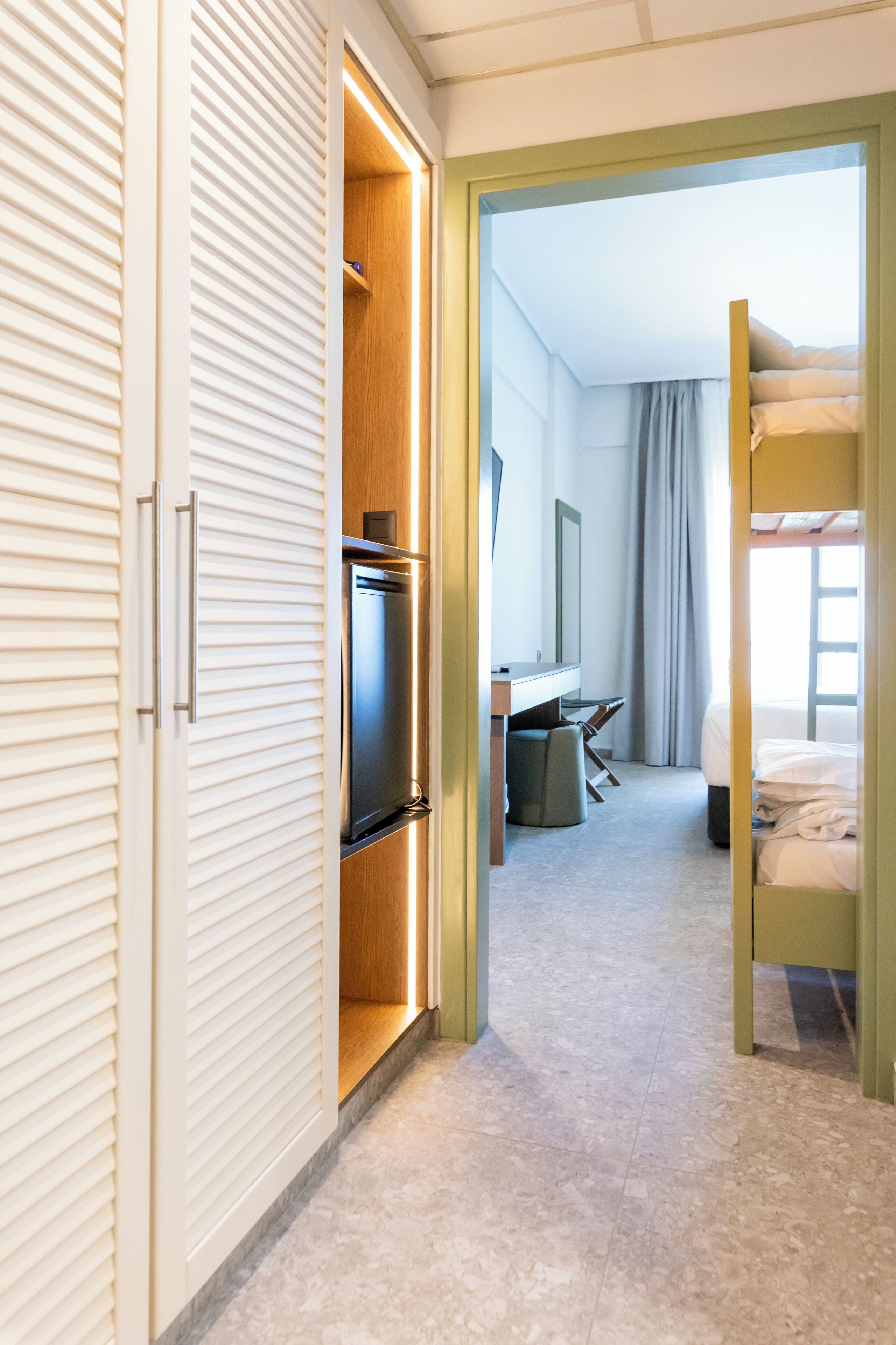 quadruple room, 1 bedroom, sea view | 1 bedroom, desk, blackout curtains, iron/ironing board