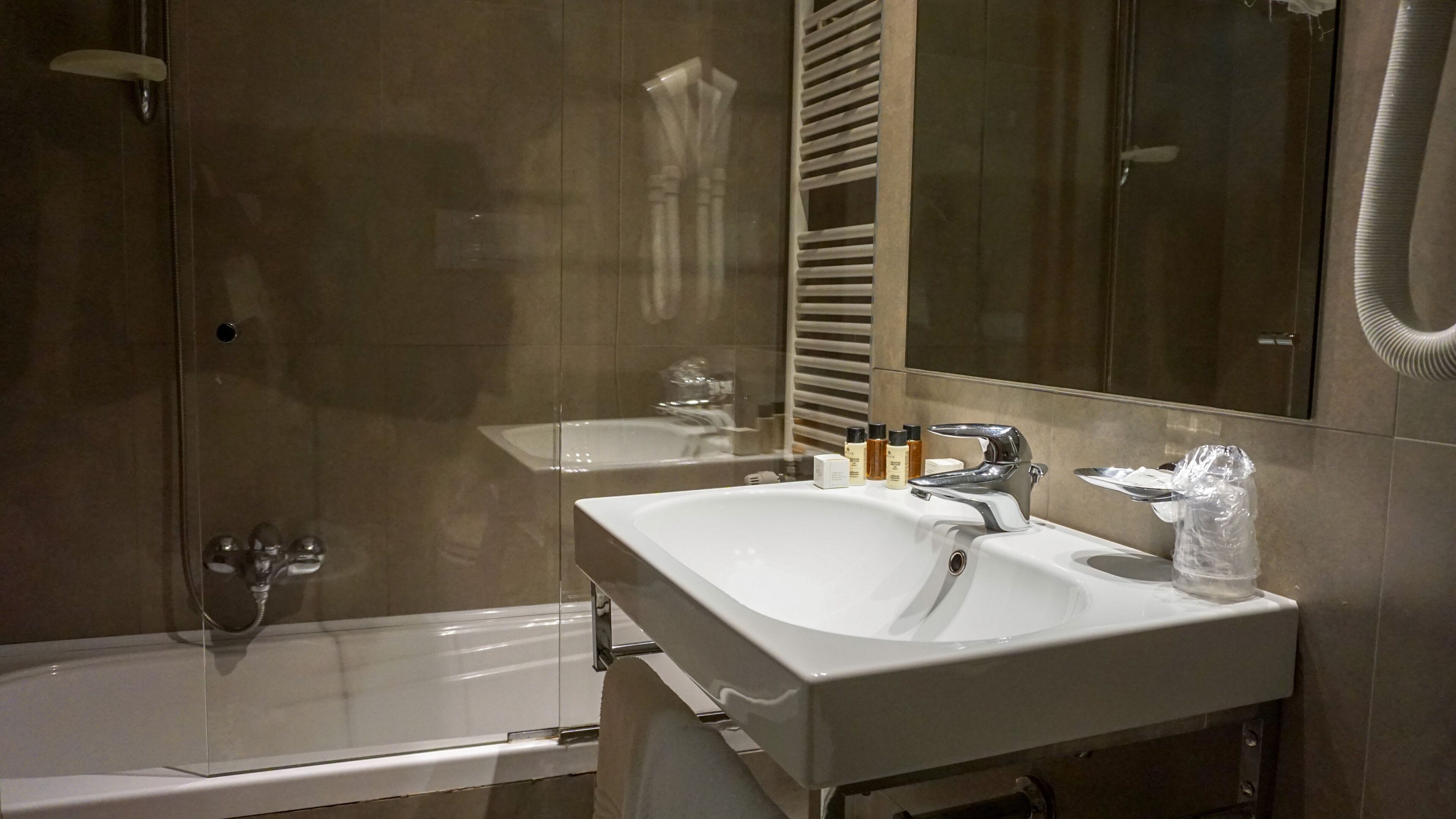 suite | bathroom | combined shower/bathtub, hair dryer, bidet, towels