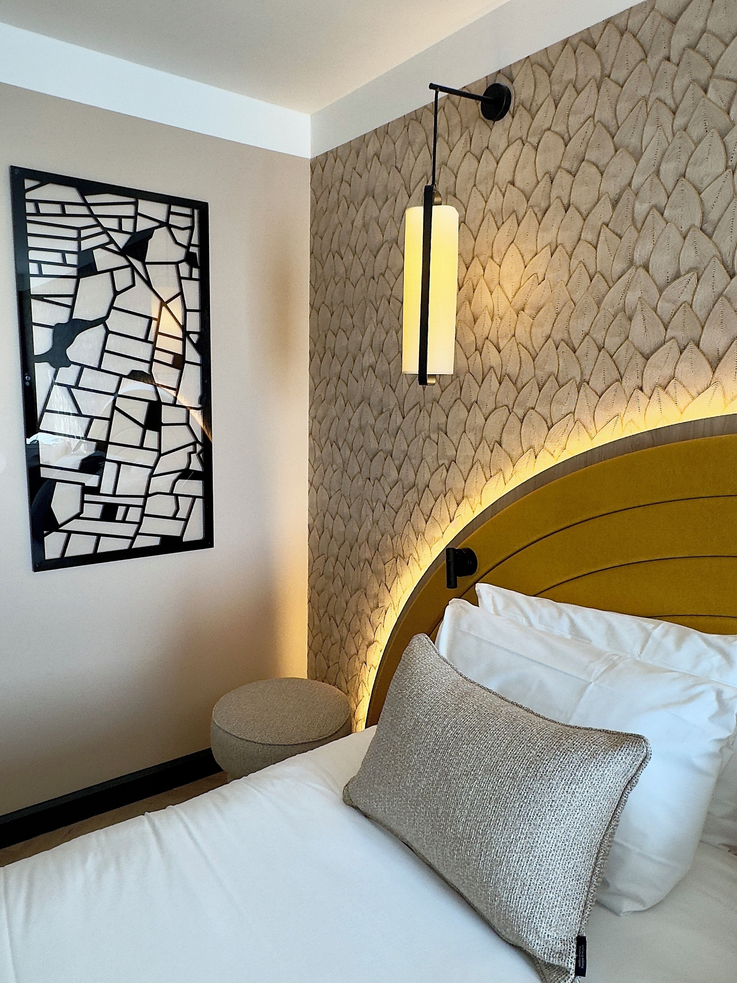 premium bedding, desk, laptop workspace, soundproofing