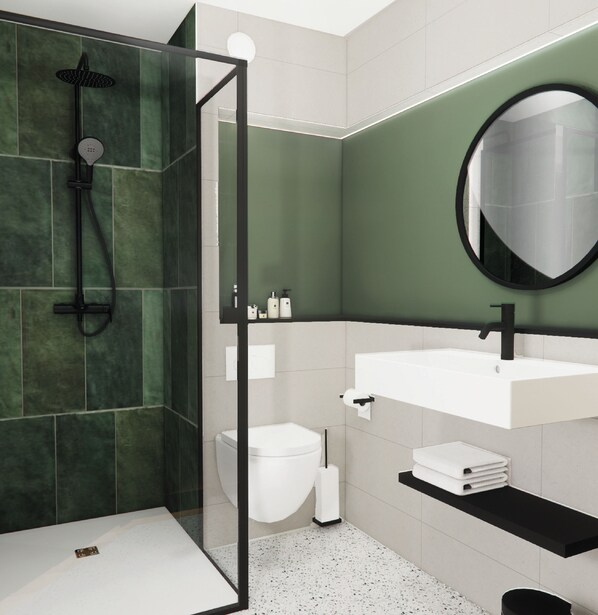 Shower, eco-friendly toiletries, hair dryer, towels - Mercure Chartres Est (Chartres)