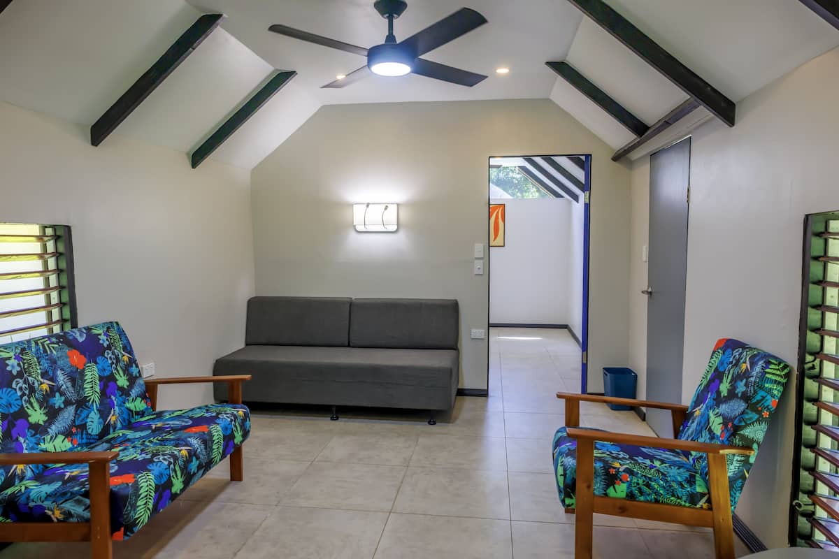 2 bedroom garden bure | in-room safe, blackout curtains, iron/ironing board, free wifi