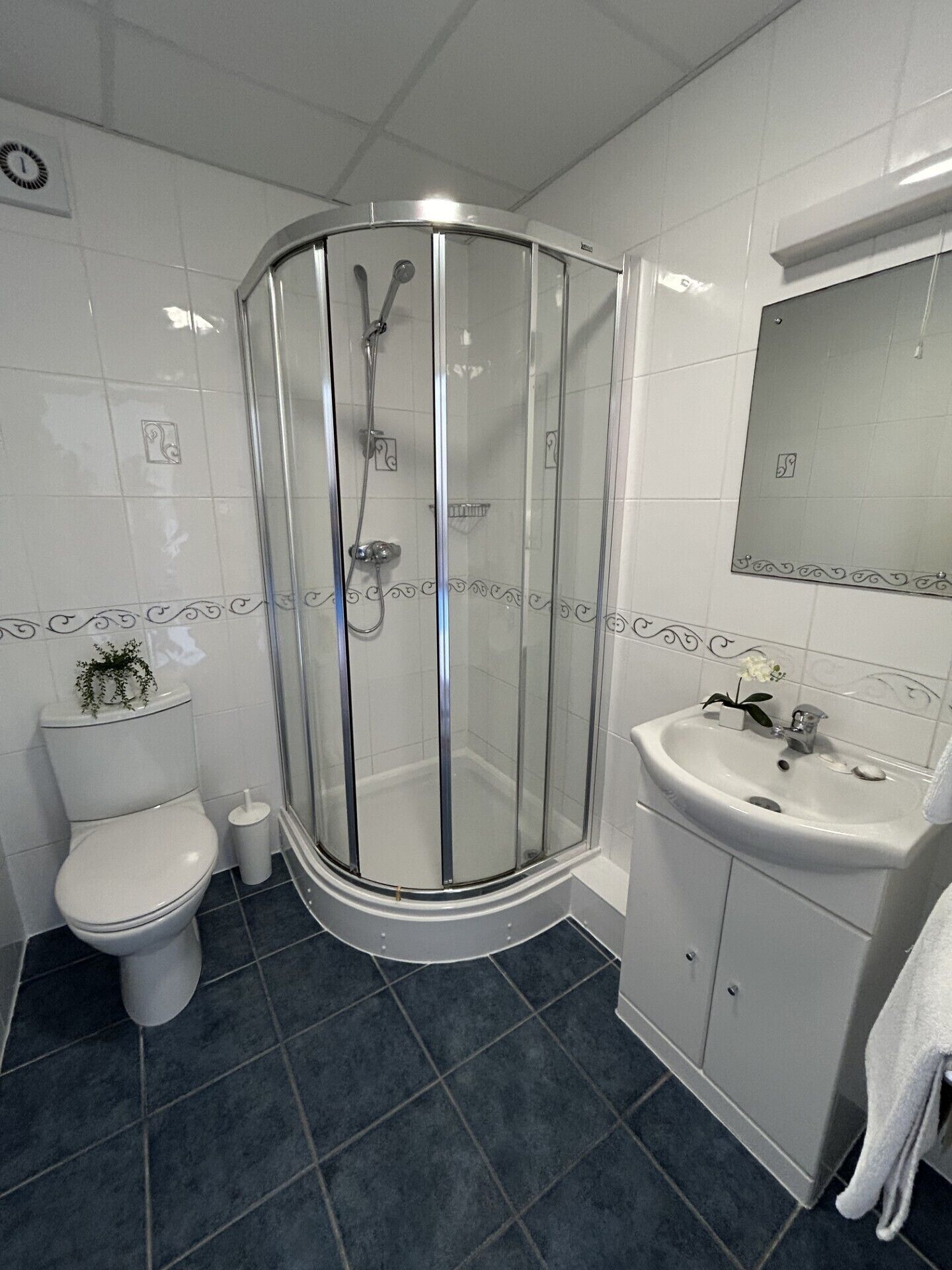 free toiletries, hair dryer, towels