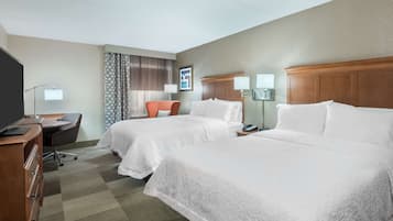 Standard Room, 2 Double Beds, Non Smoking | Premium bedding, desk, blackout drapes, iron/ironing board