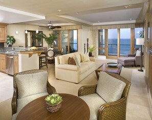 36-inch flat-screen TV with cable channels, TV, DVD player