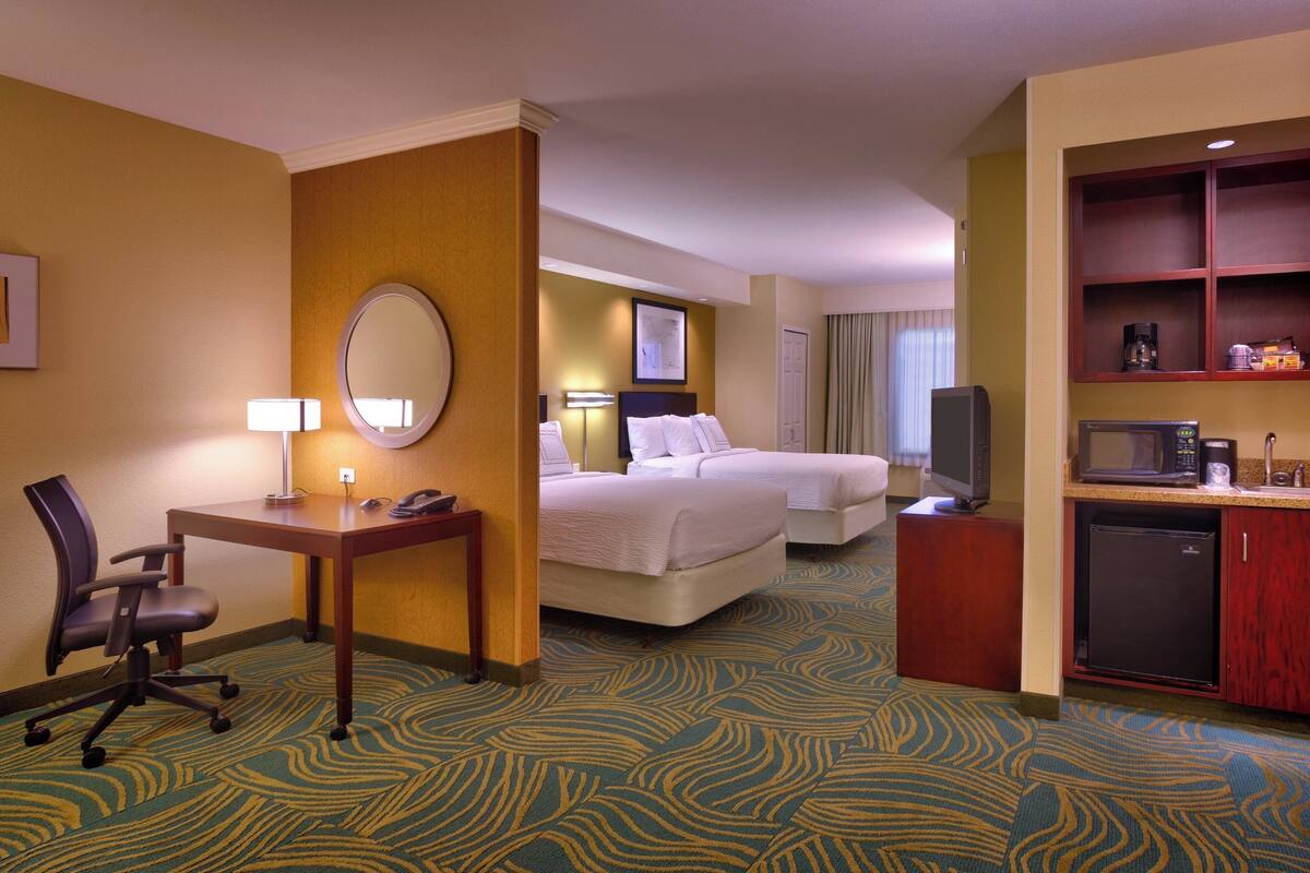 suite, 2 double beds | egyptian cotton sheets, premium bedding, pillow-top beds, in-room safe