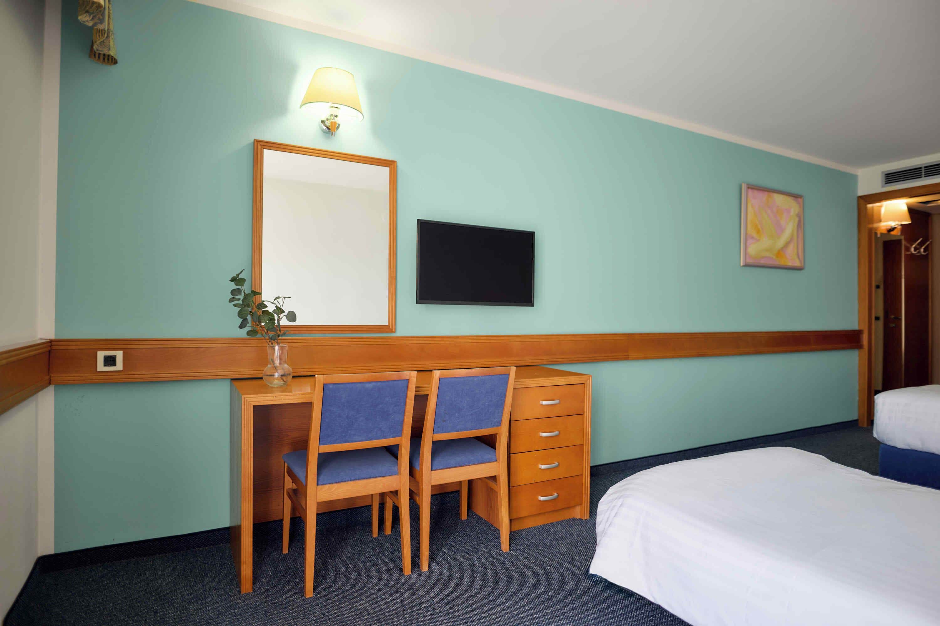 Desk, blackout drapes, iron/ironing board, free WiFi