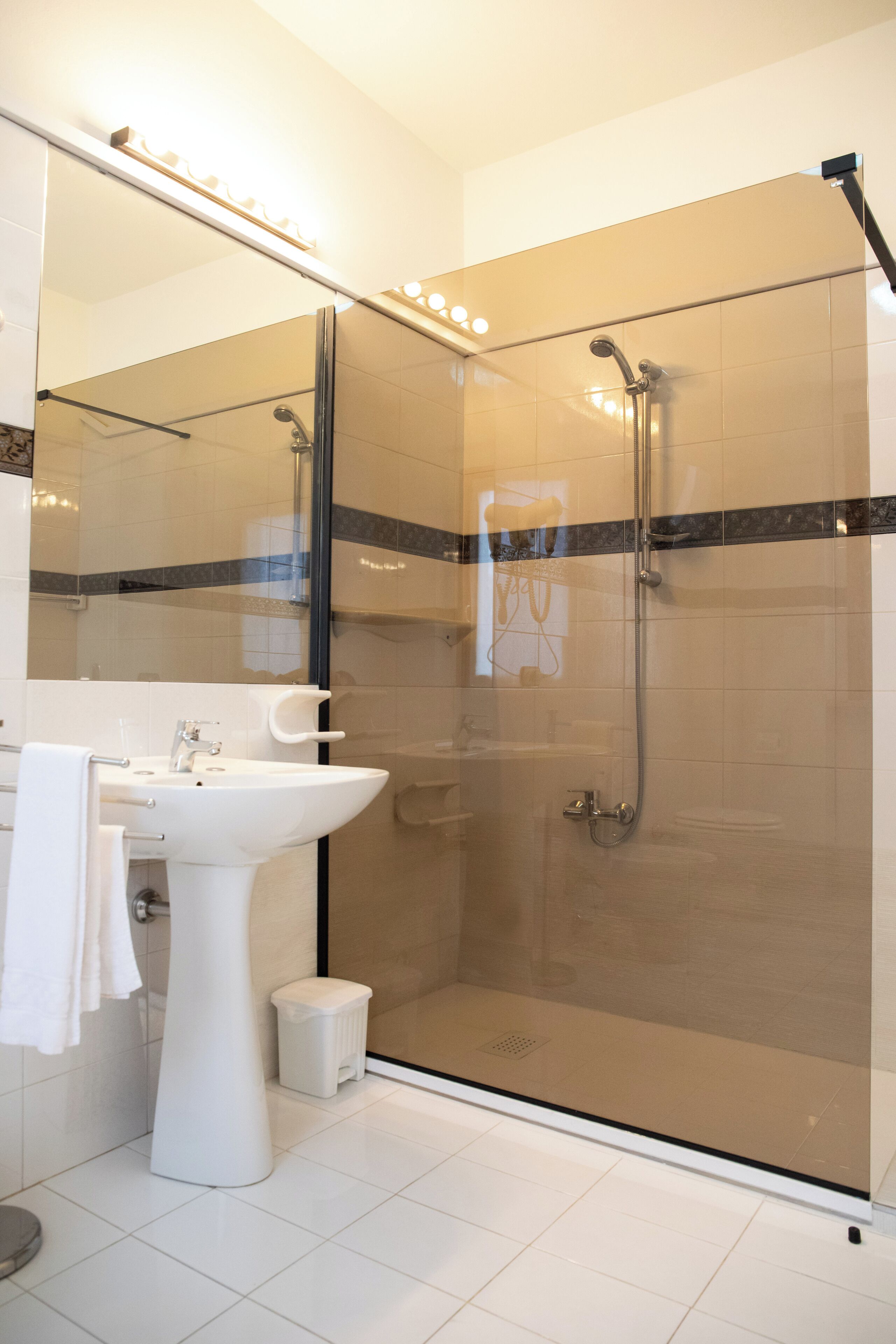 free toiletries, hair dryer, bidet, towels