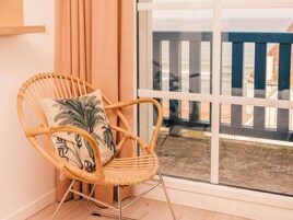 Standard Room, 1 Double Bed, Sea View | Blackout drapes, soundproofing, iron/ironing board, travel crib